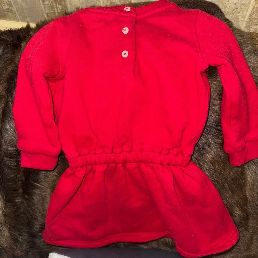 Ralph Lauren Red Casual‎ Long Sleeve Teddy Bear Dress 9 months